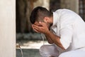 Islamic Religious Rite Ceremony Of Ablution Face Washing