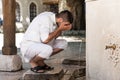 Islamic Religious Rite Ceremony Of Ablution Face Washing Royalty Free Stock Photo