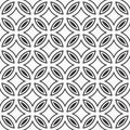 Islamic seamless lattice vector decorative pattern. Black and white vector geometric background.