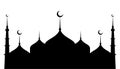 islamic structure praying place mosque silhouette vector Royalty Free Stock Photo