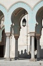 Ornate Light Blue Tile Arches Islamic Center