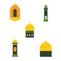 Islamic Symbol Elements of Dome Mosque Building with Minaret in Ramadan Theme Royalty Free Stock Photo