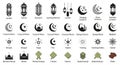 Islamic Symbols and Icons Collection Vector Royalty Free Stock Photo
