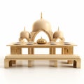 Islamic Table And Bench: Golden Light Style, Beige Ottoman Palace Royalty Free Stock Photo