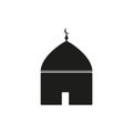 Islamic template stencil pattern grey mosque isolated on white background. Vector.