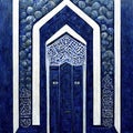 Islamic Tile with the Mystical Door to Kaaba Royalty Free Stock Photo