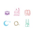 islamic vector icon pack for infographic and apps Royalty Free Stock Photo