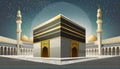 Islamic vector realistic icon illustration of kaaba for hajj (pilgrimage) in mecca