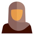 Islamic woman in hijab icon. Muslim flat avatar