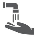 Islamic Wudu glyph icon, ramadan and islam, hand washing sign, vector graphics, a solid pattern on a white background