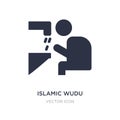 islamic wudu icon on white background. Simple element illustration from Religion concept