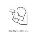 Islamic Wudu linear icon. Modern outline Islamic Wudu logo conce Royalty Free Stock Photo