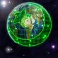 The Islamization of the world. Concept Royalty Free Stock Photo