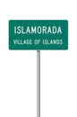 Islamorada green road sign Royalty Free Stock Photo