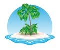 Island icon with palm tree.