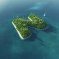 Island Alphabet. Paradise tropical island in the form of letter N Royalty Free Stock Photo