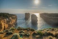 Island archway lookout at Port Campbell national park in Australia