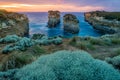 Island Archway lookout at sunset in Twelve Apostles on the Great Ocean Road