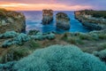 Island Archway lookout at sunset in Twelve Apostles on the Great Ocean Road