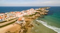 Island Baleal naer Peniche on the shore of the ocean in west coast of Portugal Royalty Free Stock Photo