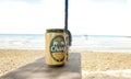 Chang beer near beach island