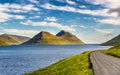 Island of Bordoy viewed from island of Kalsoy, Faroe Islands