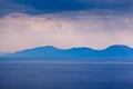 Island of Brac Sillouette in the Rainy Morning Royalty Free Stock Photo