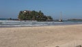 Island with a Buddhist temple Paravi Duwa Temple. Matara