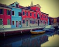 Burano near Venice photographed with the technique of long expos