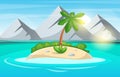 Island cartoon. Sea and sun. Royalty Free Stock Photo