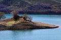 Island in the center of the lake