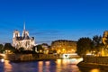 Island Cite with cathedral Notre Dame de Paris Royalty Free Stock Photo