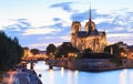 The island Cite with cathedral Notre Dame de Paris in Paris, Fra Royalty Free Stock Photo