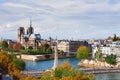 Island Cite with cathedral Notre Dame de Paris