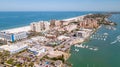 Island Clearwater Beach FL. Ocean or Gulf of Mexico shore. Spring break or Summer vacations in Florida Royalty Free Stock Photo