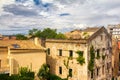 The island of Corfu. Streets of the city of Kerkyra, Ancient architecture. Summer landscape