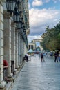 The island of Corfu. Streets of the city of Kerkyra, Ancient architecture. Summer landscape