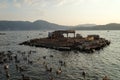 An island for feeding and life of birds in the bay of the Aegean Sea near the town of Fethiye Royalty Free Stock Photo