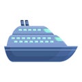 Island ferry icon, cartoon style