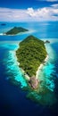 Breathtaking Aerial View Of Tropical Islands In The Blue Ocean