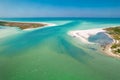 Island. Florida beach. Panorama of Caladesi island and Honeymoon Island State Park. Summer vacation in USA. Royalty Free Stock Photo