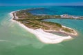 Island. Florida beach. Panorama of Honeymoon Island State Park. Spring or Summer vacations in USA. Blue-turquoise color of water Royalty Free Stock Photo