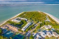 Island. Florida beach. Panorama of Sanibel island in Lee County FL. Spring or Summer vacations in USA. Royalty Free Stock Photo
