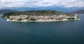 Island golem grad in a lake prespa,macedonia