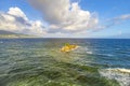 The island of Hispaniola, Dominican Republic. View from the island of Cayo Levantado to the Gulf of Samana Royalty Free Stock Photo