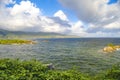 The island of Hispaniola, Dominican Republic. View from the island of Cayo Levantado to the Gulf of Samana Royalty Free Stock Photo