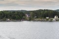 Island homes on the archipelago leading to Stockholm Royalty Free Stock Photo