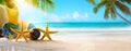 Island Honeymoon vacation on Caribbean sandy beach Sunny Tropical Beach on Paradise Island Royalty Free Stock Photo