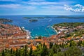 Island of Hvar bay aerial view