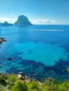 The island of ibiza with sea view. cala d`hort and Es Vedra Royalty Free Stock Photo